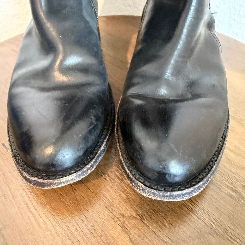 FRYE Black Leather Jordan Criss-Cross Strappy Tall Riding Boots Women's Size 6 - Picture 4 of 13